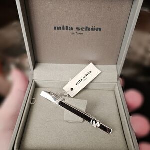 Mila Schon Silver Tie Clip